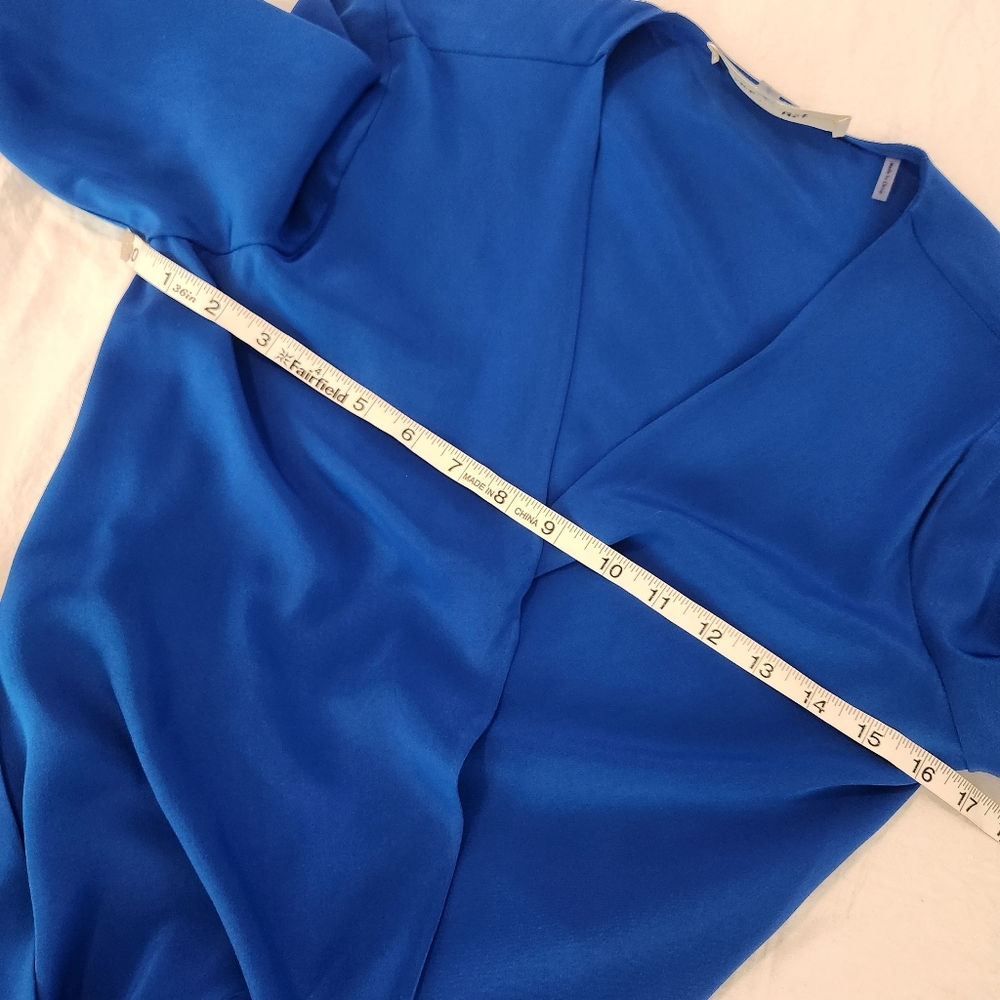 Diane Von Furstenberg DVF Blue Silk Wrap Dress Sz S - Picture 8 of 12